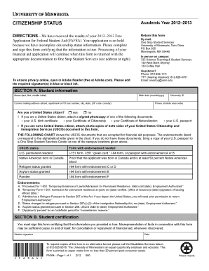 Citizenship Status Form