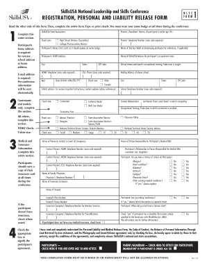 SkillsUSA Conference Registration and Release Form