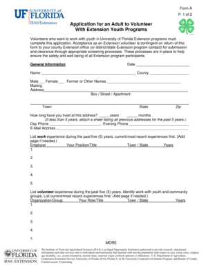 Adult Volunteer Application