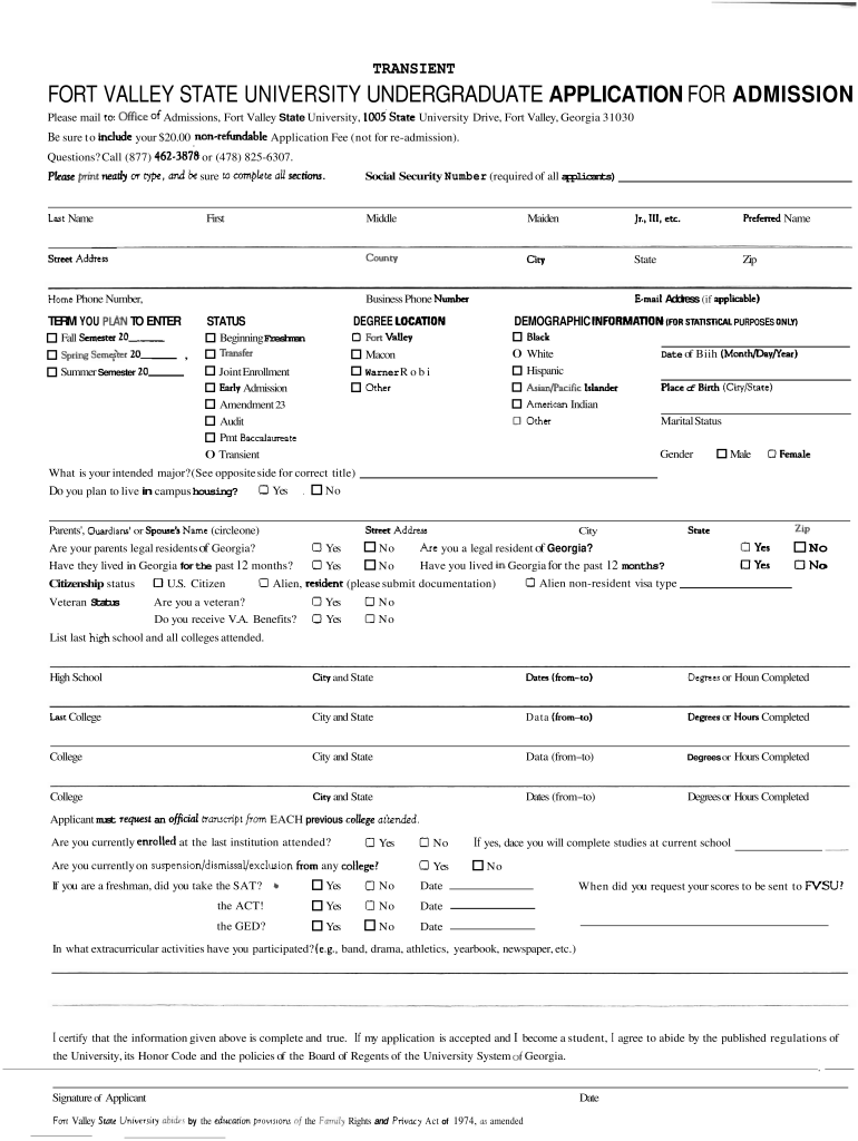 fort valley application Preview on Page 1