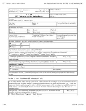 FCC DTV Quarterly Activity Station Report