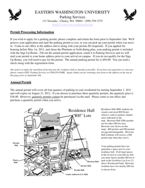 EWU Parking Permit Application