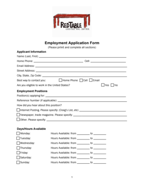Employment Application Form