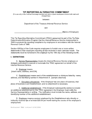 Tip Reporting Alternative Commitment Agreement