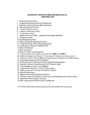 Domestic Violence Victim Information Sheet