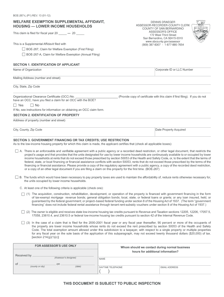 boe 267 l 2012 form Preview on Page 1