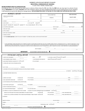 Arizona Worker's and Physician's Report of Injury