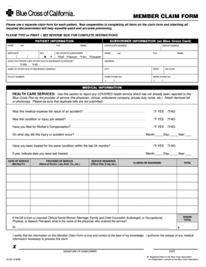 Member Claim Form