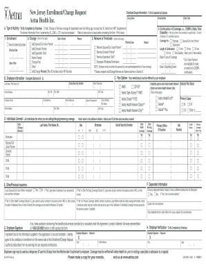 New Jersey Enrollment/Change Request Form