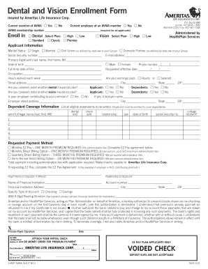 Dental and Vision Enrollment Form