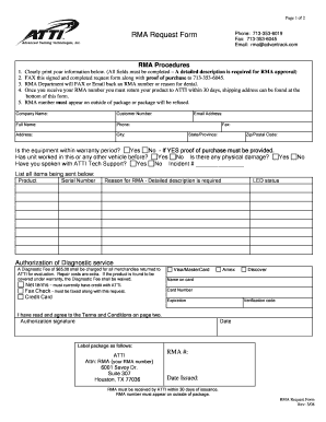 RMA Request Form