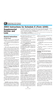 2003 Instructions for Schedule E (Form 1040)