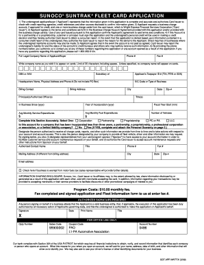 Suntrak Fleet Card - Fill Online, Printable, Fillable, Blank | pdfFiller