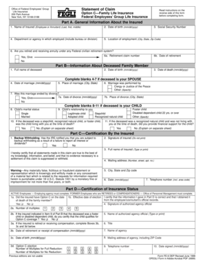 Federal Employees’ Group Life Insurance Claim Form