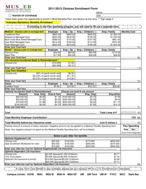 2011/2012 Choices Enrollment Form