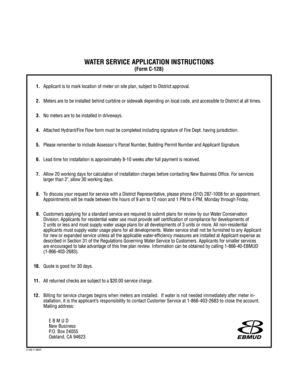 Water Service Application Form C-128