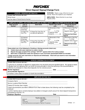 What is pf57 form - paychex direct deposit form