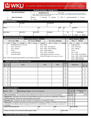 Benefits Enrollment Form