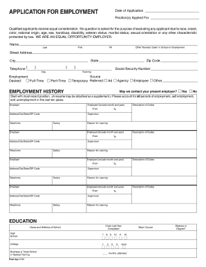 Employment Application Form