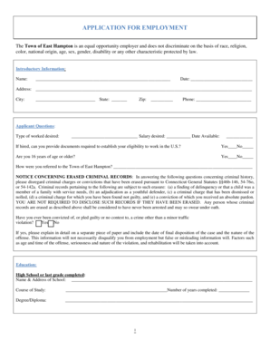 Application for Employment