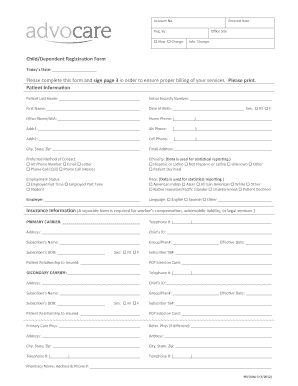 Patient Registration Form - Advocare