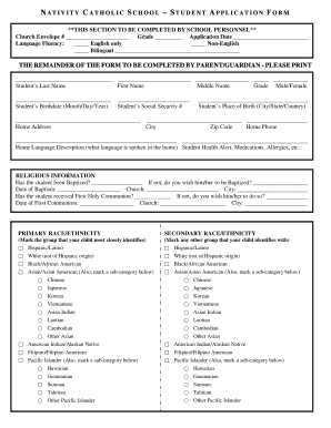 Application Form - Nativity School ! - school mynativity