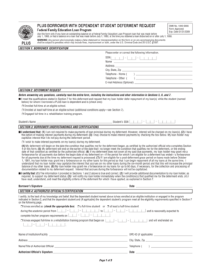 PLUS Borrower with Dependent Student Deferment Request