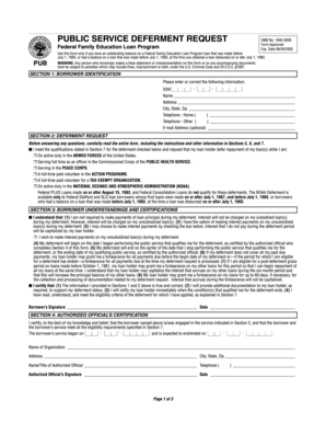 Public Service Deferment Request Form