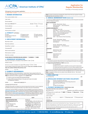 AICPA Regular Membership Application