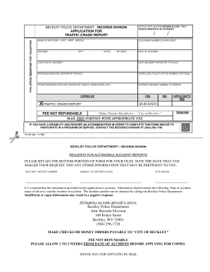 Dd5 paperwork - city of beckley accident forms