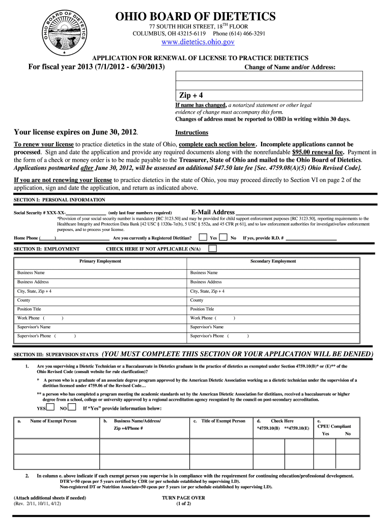 ohio dietitian license Preview on Page 1