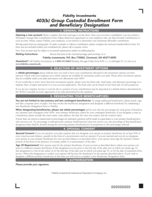 Fidelity 403(b) Group Custodial Enrollment Form