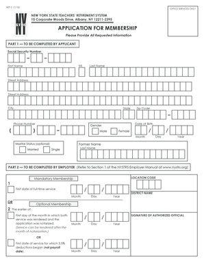 New York State Teachers' Retirement System Application