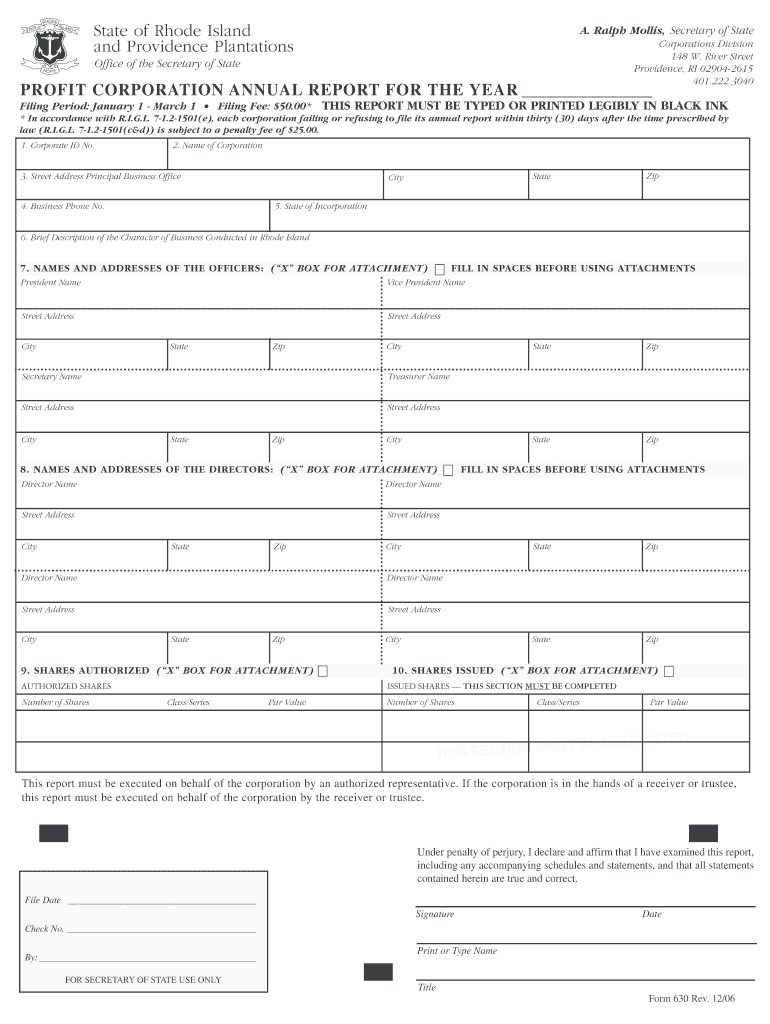 State of Rhode Island and Providence Plantations - sos ri Preview on Page 1