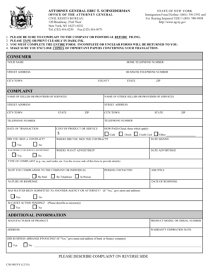 New York Immigration Fraud Complaint Form