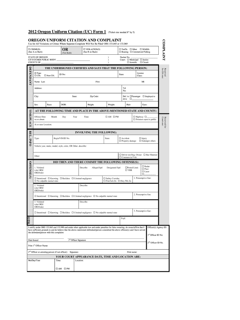 Uc Citation Form 24 - Fill Online, Printable, Fillable, Blank Within Blank Speeding Ticket Template