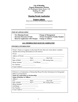 who to call about rental zoning reading pa form