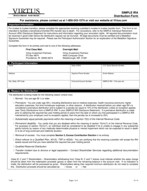 SIMPLE IRA Distribution Form