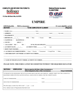 Medical/Dental Accident Claim Form