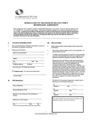 Transfer on Death Beneficiary Agreement