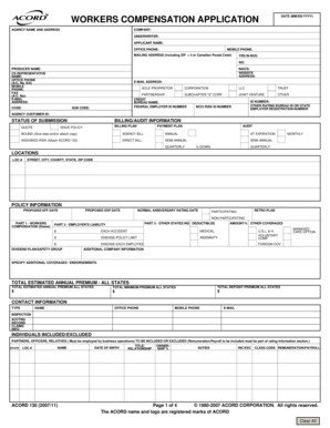 Workers Compensation Application Form