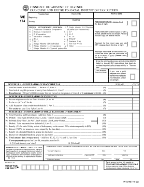 Tennessee Franchise and Excise Financial Institution Tax Return