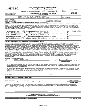 IRS Form 8879-EO Signature Authorization