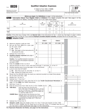 IRS Form 8839 2007