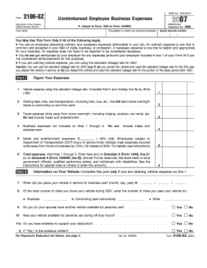 IRS Form 2106-EZ 2007