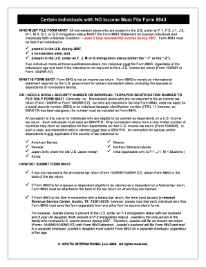 Certain Individuals with NO Income Must File Form 8843 - unr