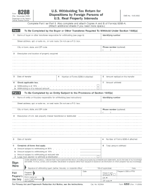US Withholding Tax Return Form 8288