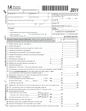 Wisconsin Form 1A 2011