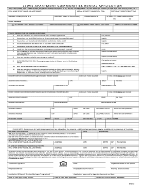 RENTAL APPLICATION - Page 1 - Lewis Apartment Communities