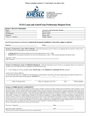 request online kheslc forbearance form